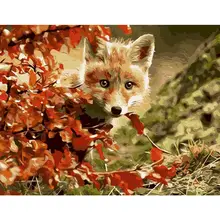 

GATYZTORY Frame Painting By Numbers For Adults Children Fox Animal Picture By Number Handmade 40x50cm Frame Home Decor Photo