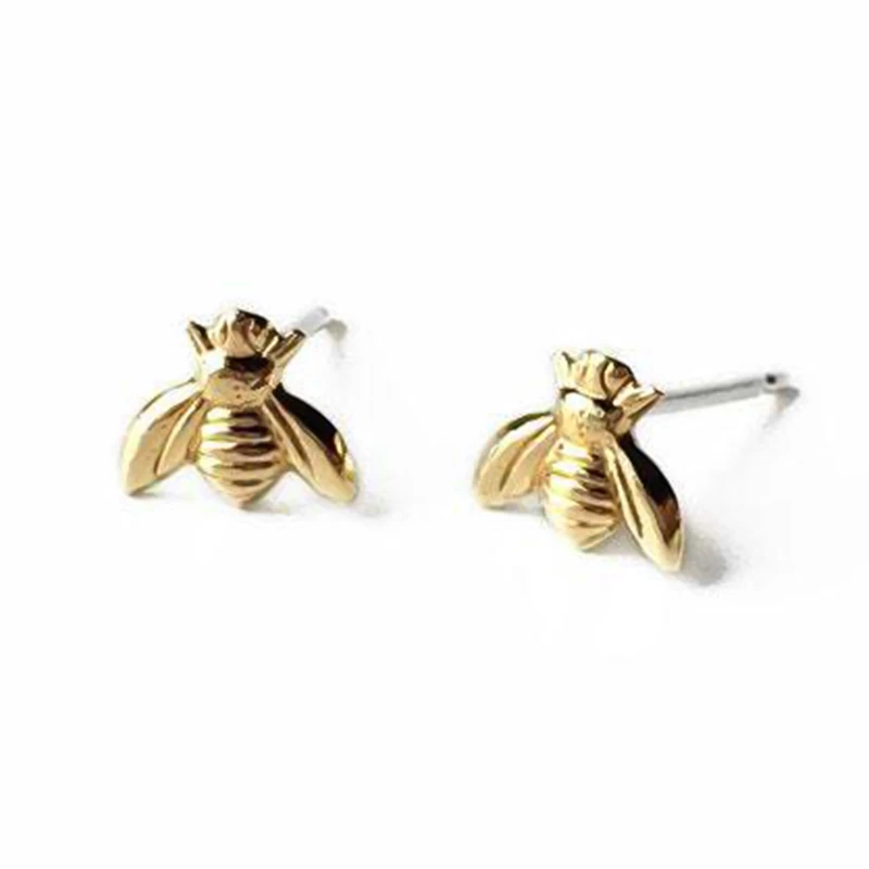 2020 Hot Sale 1 Pair Cute Tiny Bee Earring Jewelry Rose / Plated Honey Earrings Stud Unique Women | Украшения и аксессуары
