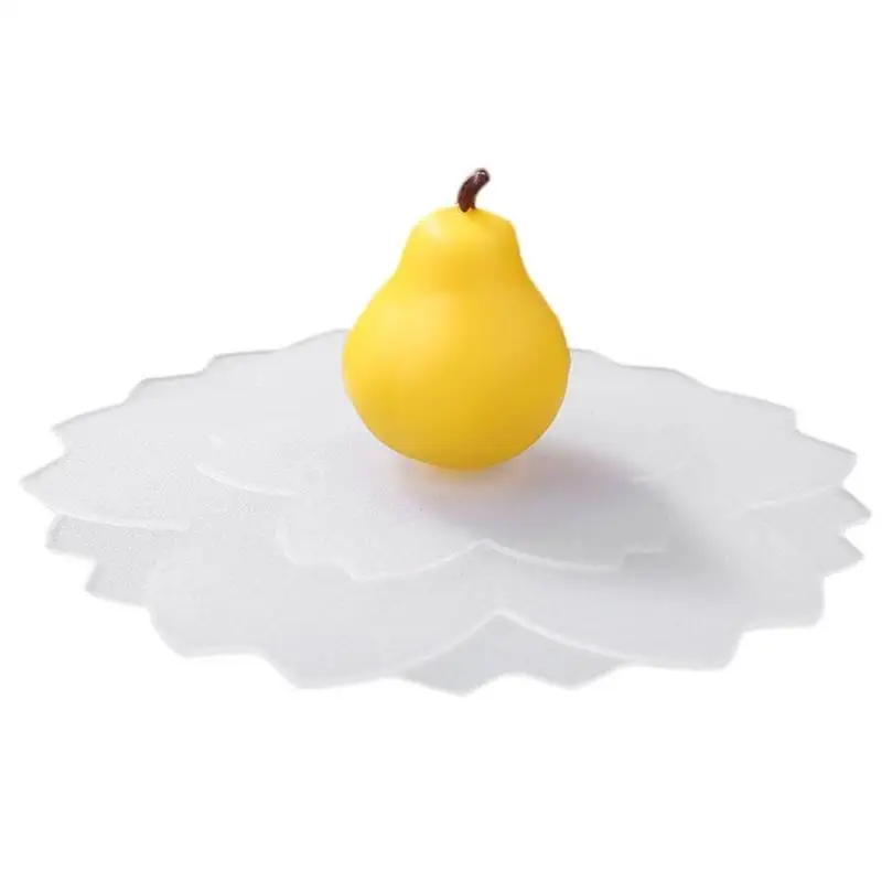 Pear Милая Крышка для питьевой воды, силиконовая крышка для чаши против пыли, крышка для чашки, уплотнения, стеклянные кружки, крышка, универсальные многоразовые силиконовые Эластичные крышки - Цвет: Pear
