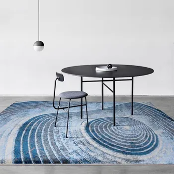 

Big size modern style geometric living room carpet , Nordic home decoration area rug, decoration villa rug in blue color