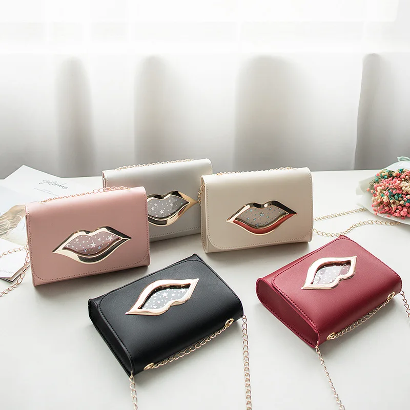 

Mini Bags 2019 Korean New Red Lip Women's Bag Flap Bags