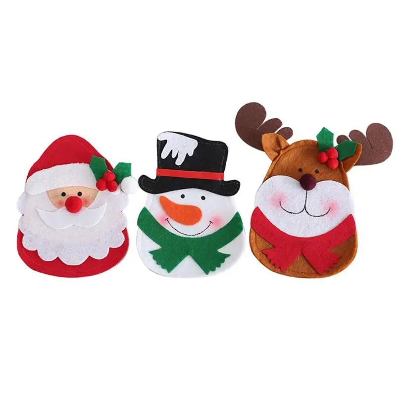 Christmas Nonwoven Santa Claus Snowman Elk Knife Fork Bag Tableware Gift |