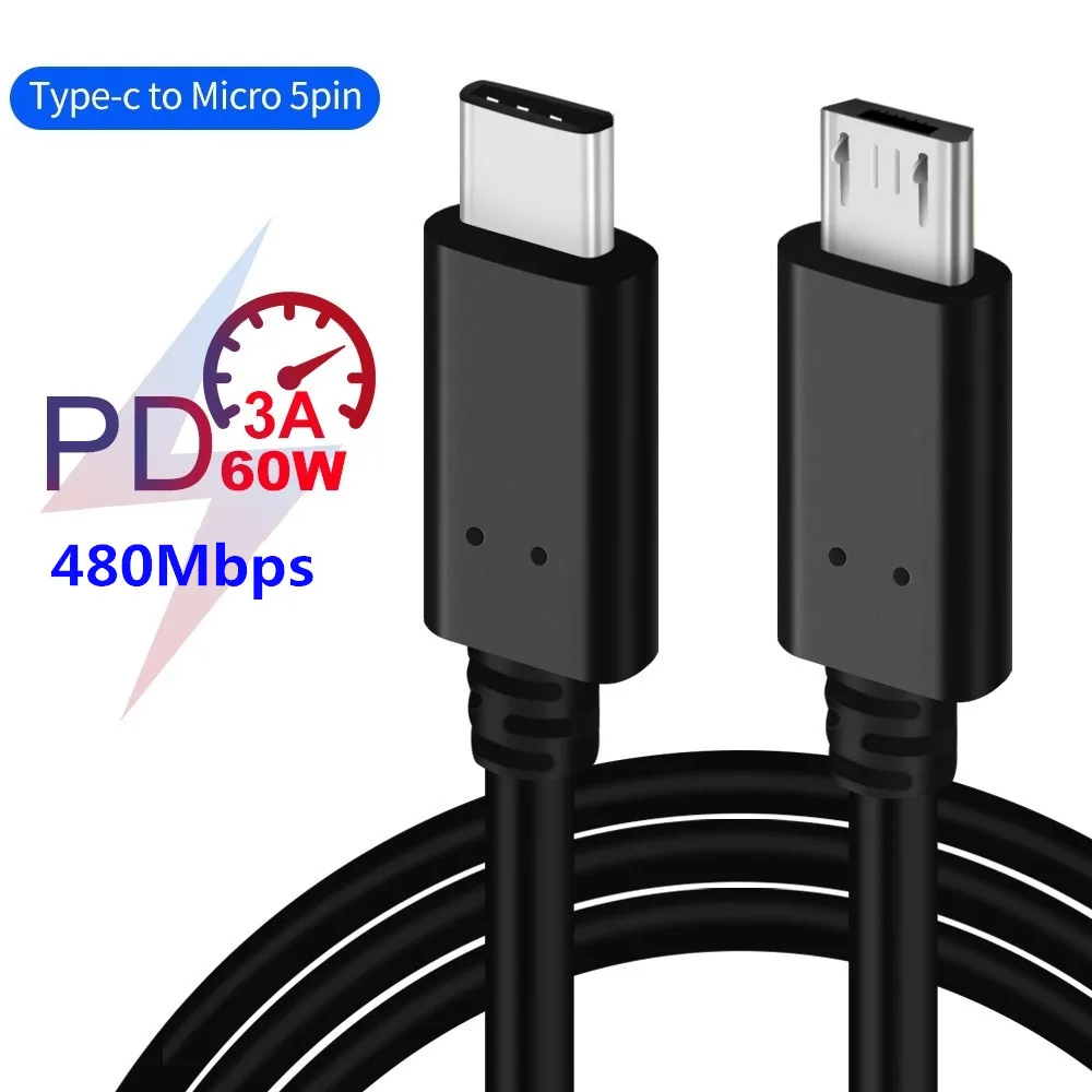 Мини-usb type-C к Micro usb кабель для samsung Android Micro-type-C USB-C 3,1 кабели для Macbook UsbC шнур для быстрой зарядки данных