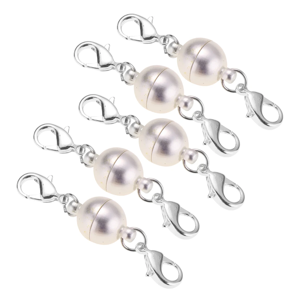 5 Piece Matte silver color Ball Two Parts Magnetic Hook Lobster Clasp for DIY Jewelry Clasp Necklace Bracelet
