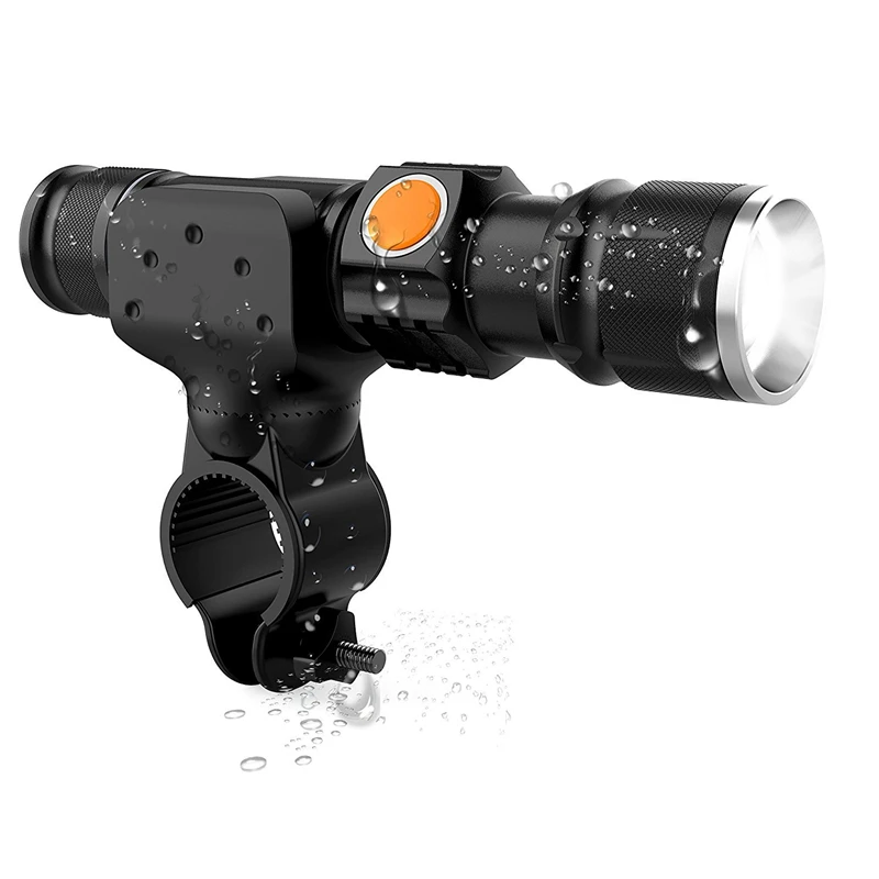 Rechargeable Waterproof Super Bright Zoom Headlight Rear Light