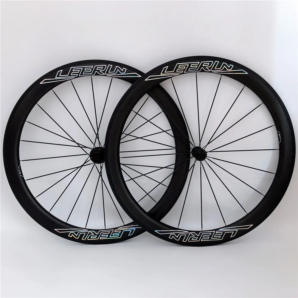 Clearance 700c road bike  carbon wheels U Shape 25mm Width 50mm Clincher Carbon wheelset carbon bicycle wheel set bicycle road rims 1