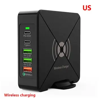 

Multi-Port Phone Charger 75W QC3.0 PD Laptop Tablet Power Adapter Dock EU/USPlug