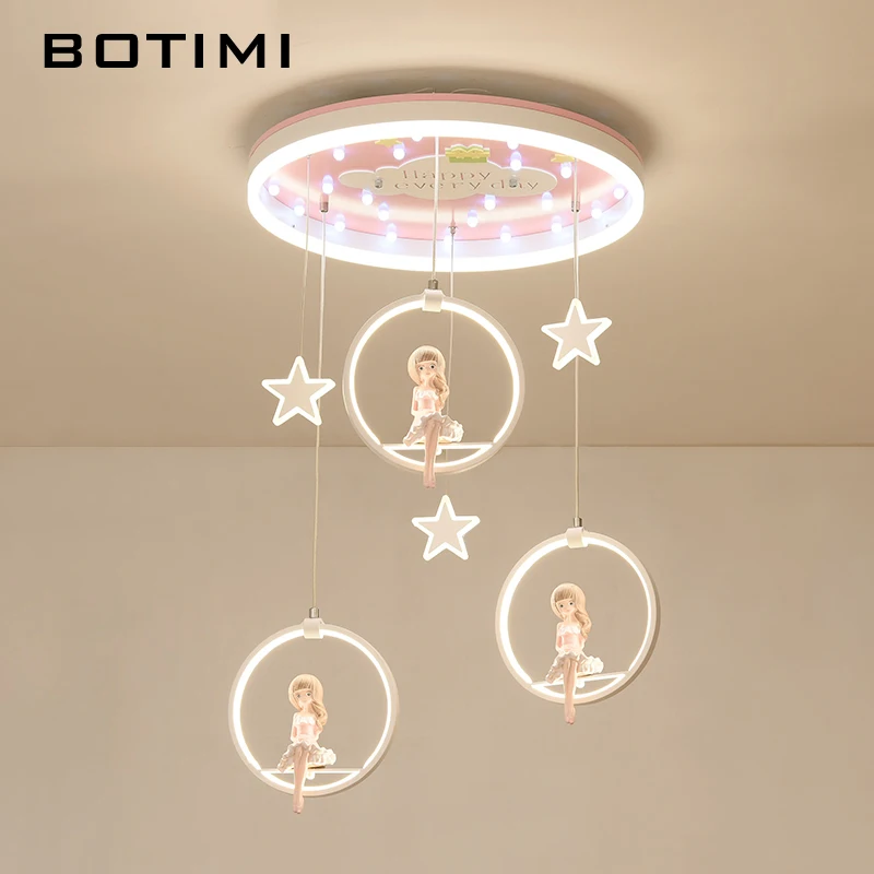 BOTIMI Новое поступление Мультяшные светодиодные подвесные светильники с куклой