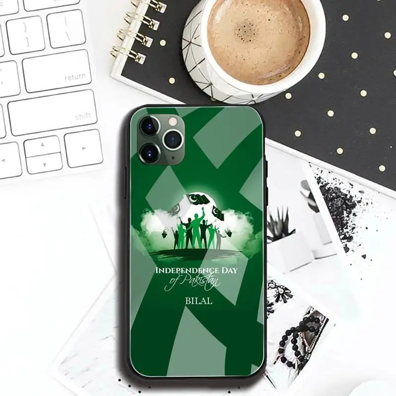 iphone case with card holder Pakistan Flag Banner Moon Star Phone Case Tempered Glass For iPhone 12 pro max mini 11 Pro XR XS MAX 8 X 7 6S Plus SE 2020 case pela cases Cases For iPhone