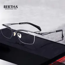 BERTHA оптические компьютерные очки новые бизнес чистые титановые очки без диоптрий линзы полуоправа очки для мужчин JF2277