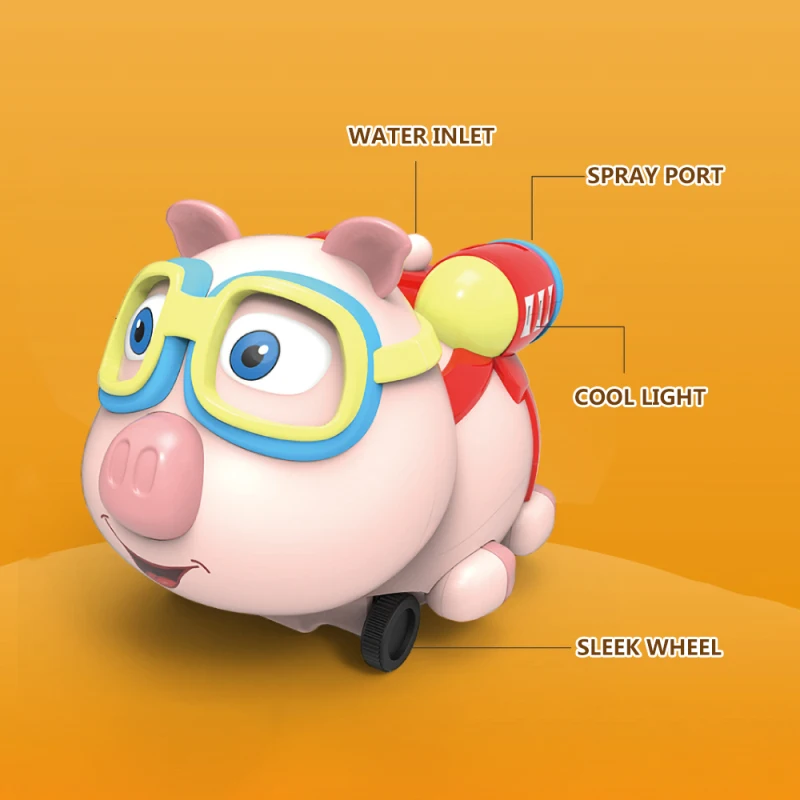 Милая игрушка в виде поросенка, уникальная форма, детские часы, радиоуправляемая машина, 2,4G, следуем за мной, освещение, музыкальный пульт дистанционного управления, инфракрасный, с функцией распыления тумана