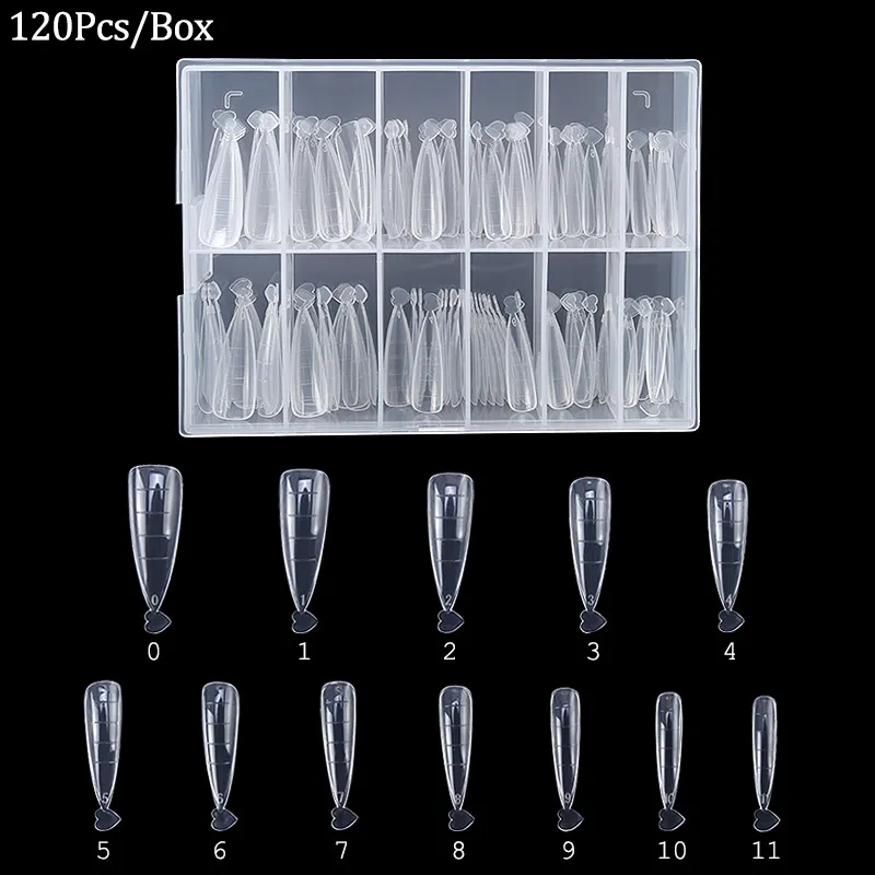 100/120 stücke Poly Nagel Gel Schnell UV Gebäude Form Tipps Herz Nagel Dual Acryl Abdeckung Formen Finger Verlängerung nägel Kunst Zubehör – Detail 6