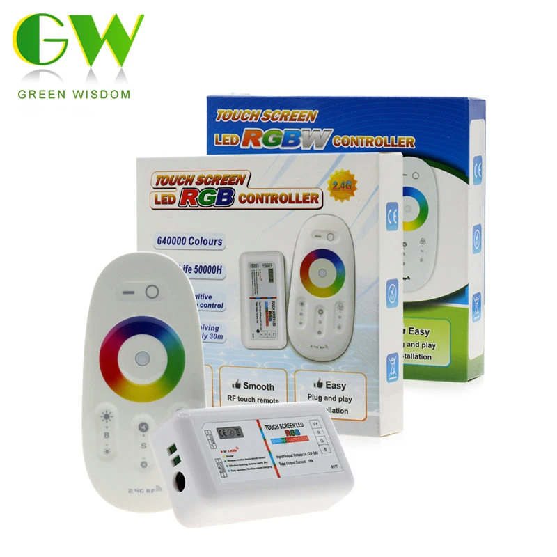 Tela de Toque Controlador com Controle Remoto para Rgb Conduziu a Luz de Tira 2.4g sem Fio Rgbw Controlador Dc12-24v rf Rgbww 5050 Rgb – Led