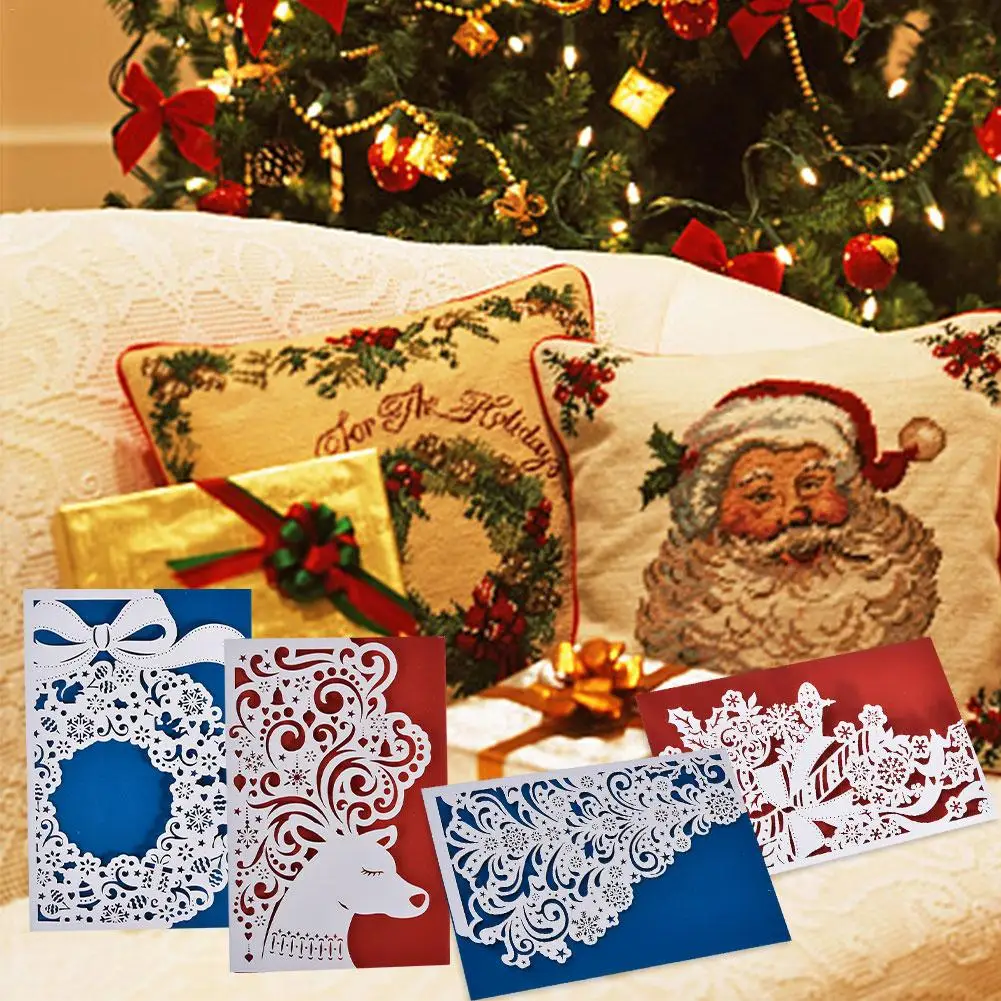  Christmas Cutout Invitation Color 3D Openwork Greeting Card With Envelope - 4.00038E+12