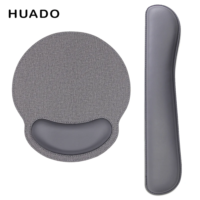 grey 1 Круглый коврик для мыши с поддержкой запястья кожа мягкая губка Нескользящая клавиатура подставка для запястья коврик для офиса геймера - Цвет: grey 1