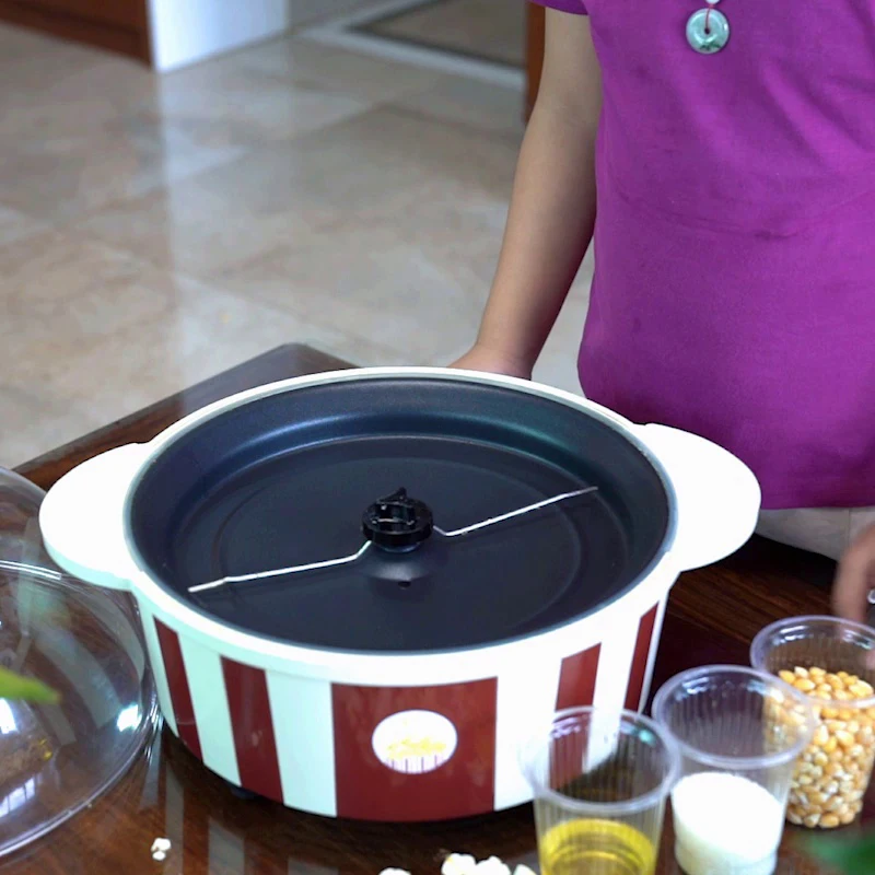 New Full-Automatic Electric Spherical Popcorn Machine Small Household Large-Capacity Homemade Popcorn Machine