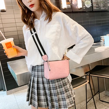 

Small Designer Purse And Handbags Crocodile Pattern Zipper Casual Chest Pocket Crossbody Messenger Bag For Women Bolsa Feminina
