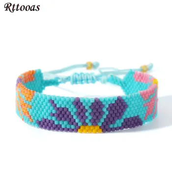 

Rttooas Fashion Printing Bracelet MIYIKI Beaded Bracelet For Women Bileklik Pulseras Mujer Moda 2020 Handmade Loom Armband