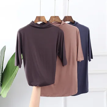 

Spring bottoming shirt female T-shirt long-sleeved lapel slub cotton thickened large size cotton shirt bottoming shirt