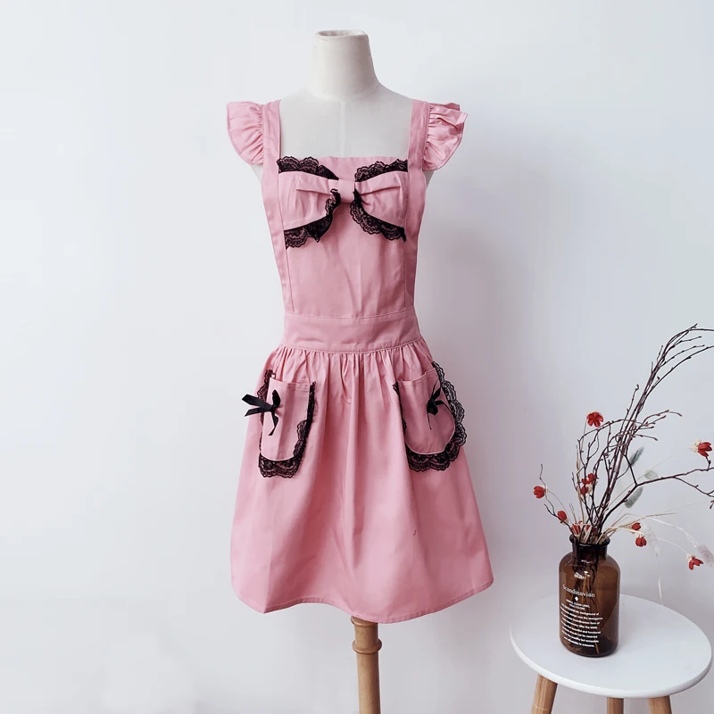 Apron Korean kitchen Korean cute princess fashion manicurist flower shop custom work clothes ladies maid