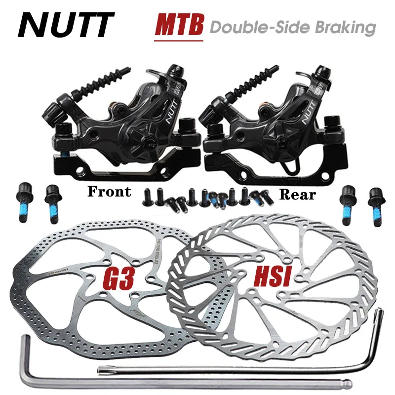 Nutt Mtb Bike Alloy Mechanical Disc Brake Bilateral 160 180 Mm Calipers