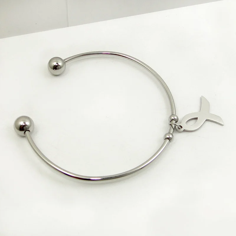 DICAYLUN Нержавеющая сталь розовая лента браслет Рак молочной железы Ювелирные