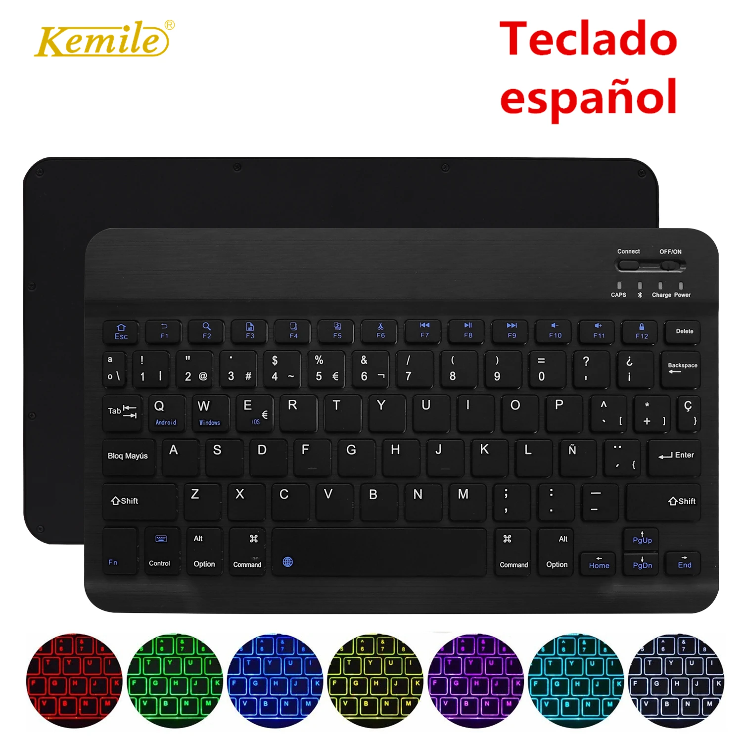 Ultra Slim Wireless Bluetooth Spanish Keyboard For IOS Android Tablet keyboard PC Windows For iPad Bluetooth Spanish Teclado pc gaming keypad