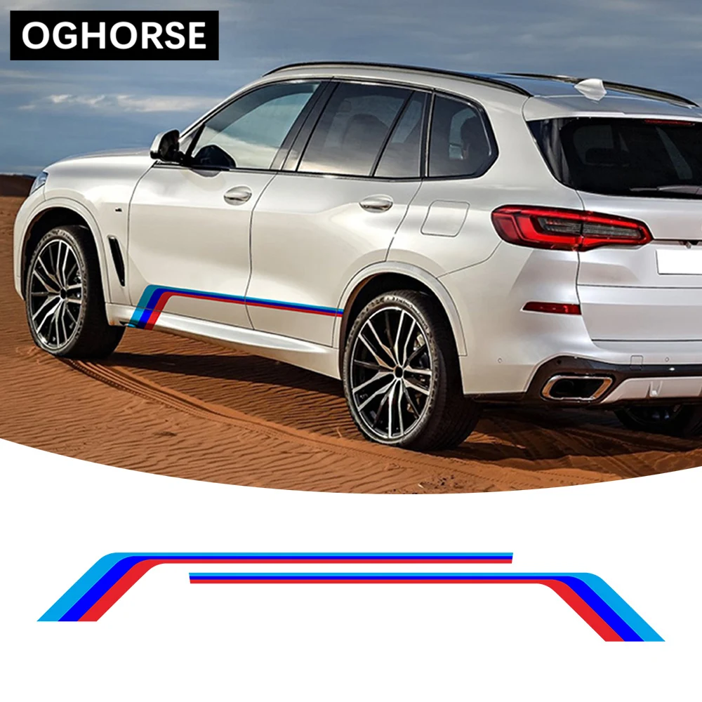 2 шт. наклейки на двери автомобиля боковые полосы юбка наклейка для BMW X3 E83 F25 G01 X4 F26