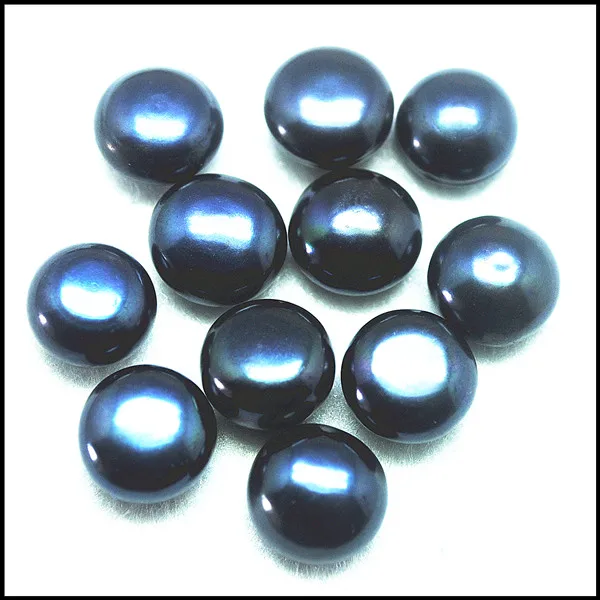 

4 шт натуральные культивированные пресноводные жемчужные кабошоны для серьги-гвоздики, серьги черного цвета, размер 12-12,5 мм