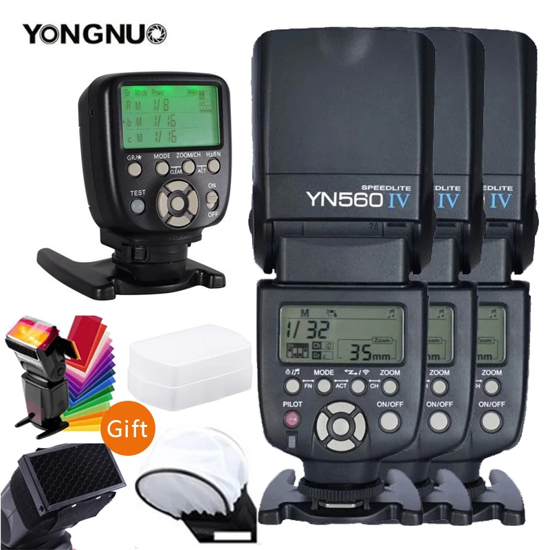 Camera Flash YONGNUO YN560IV YN560-IV YN560 IV Wireless Flash Speedlite YN560-TX II Trigger For Canon Nikon Olympus Pentax Fuji Camera