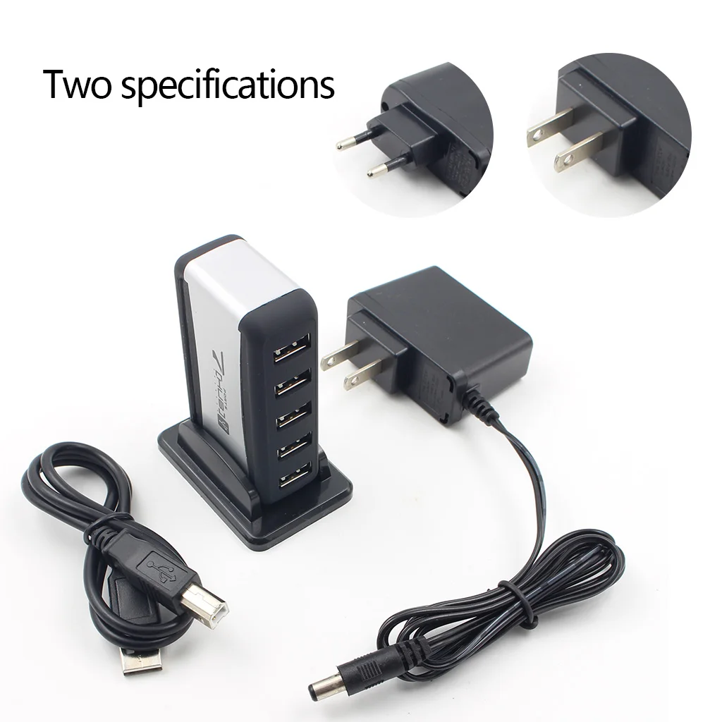 7 Port USB 2.0 HUB Adapter Converter with AC Power For PC Laptop Computer