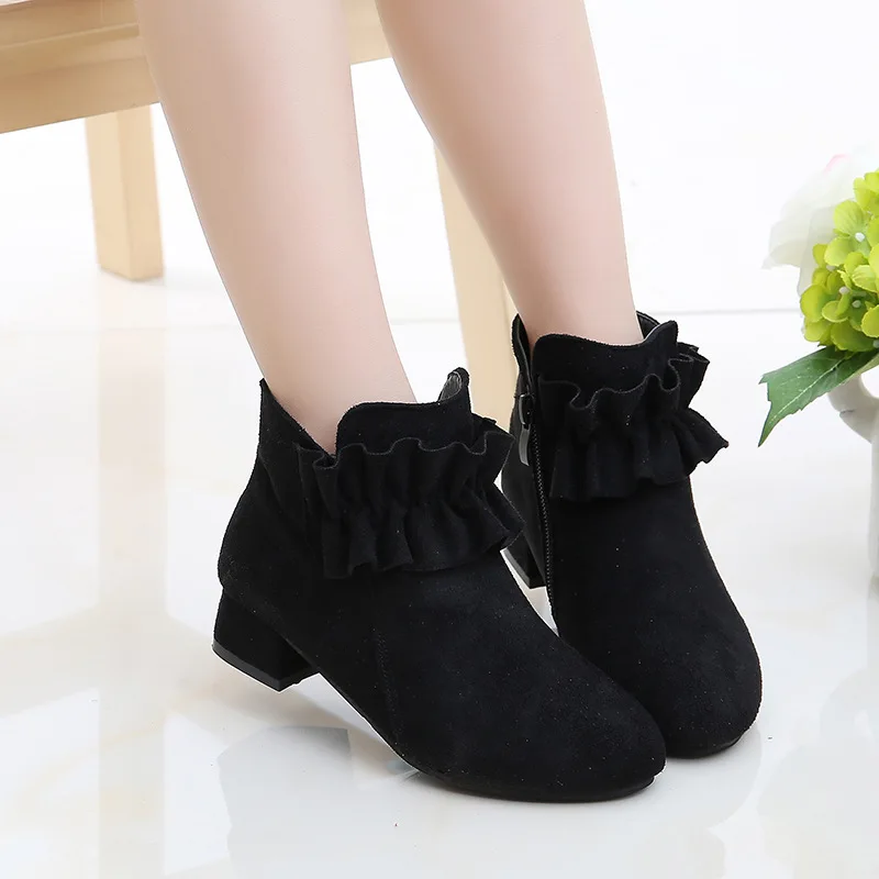Zapatos de tacón alto a la moda para niñas, botines de cuero con flores  para otoño, 4, 5, 6, 7, 8, 9, 10, 11, 12 años, 2021 - AliExpress Madre y  niños