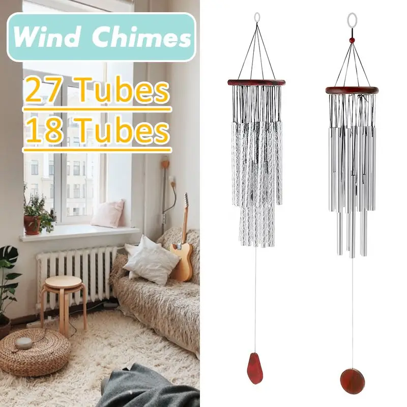 Large Wind Chimes 27/18Tubes Outdoor Design Garden Porch Balcony Home