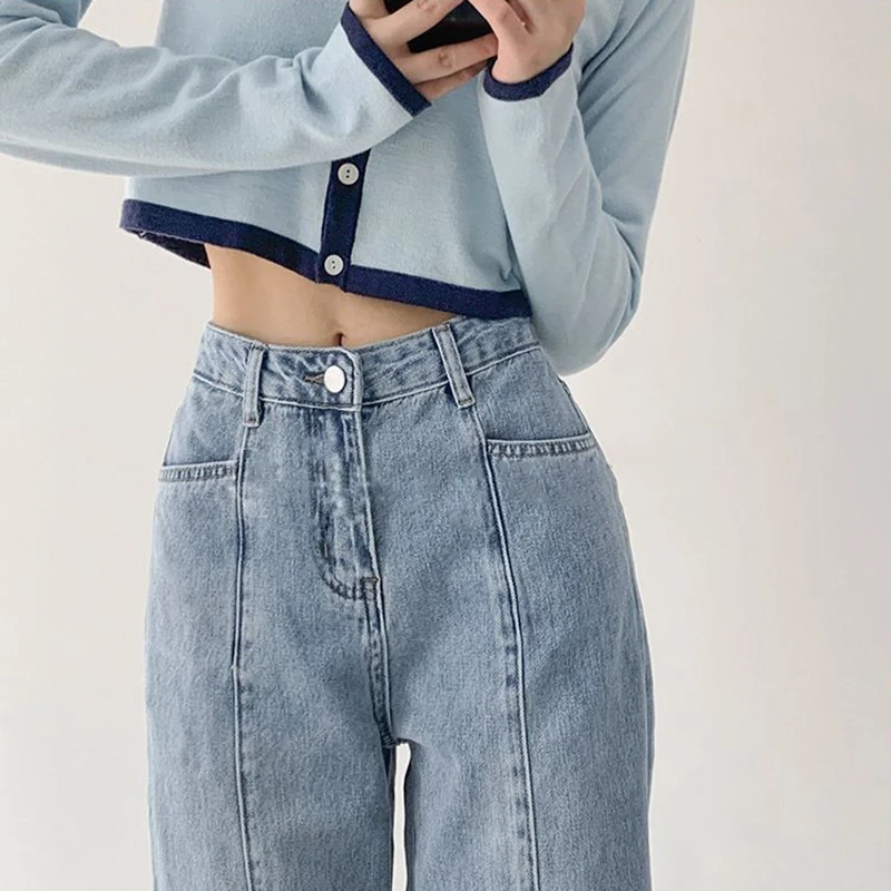 jeans jacket Vintage High Waist Jeans Women Y2K Korean Fashion Baggy Woman Jean Loose Straight Pants For Women Denim Jean 2022 New Streetwear miss me jeans