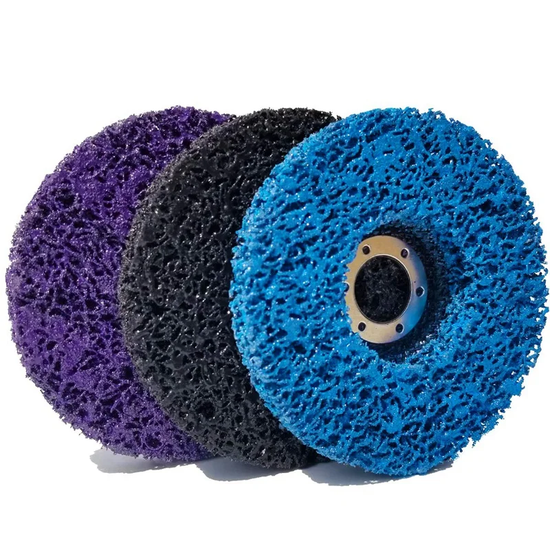 3 uds 115mm negro/azul/púrpura rueda de decapado Strip discos para amoladoras angulares limpiar y quitar pintura, revestimiento, óxido y oxidación