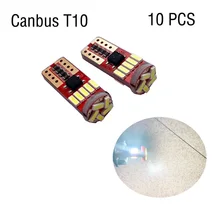 10pcs T10 led canbus T10 15led 4014 smd LED No OBC Error 194 168 W5W T10 15smd canbus non polarity LED Wedge bulb car-styling