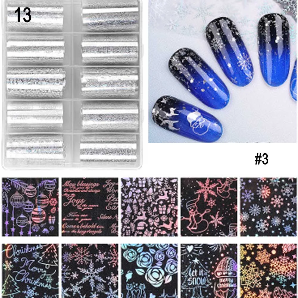 13 Flower Butterfly Star Transfer Paper Sticker Nail Star Transfer Paper Nail Sticker Star Paper Christmas V9-Drop - Цвет: 13