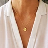 Hammered Circle Pendant Necklace Handmade Gold Choker Gold Filled Collier Femme Kolye Collares Boho Women Jewelry Necklace ► Photo 2/6
