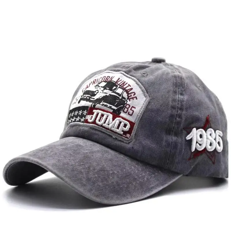 Серый New Cotton Baseball Cap Hip Hop caps Snapback Hat For Men Women Dad Hat Embroidery Casual Cap Casquette - Цвет: Серый