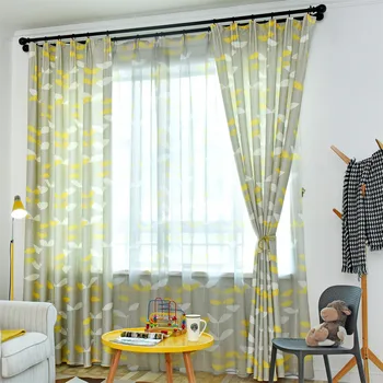 

Modern Plants Printed Blackout Curtains for Living Room Balcony Windows Bedroom Drapes Custom Made