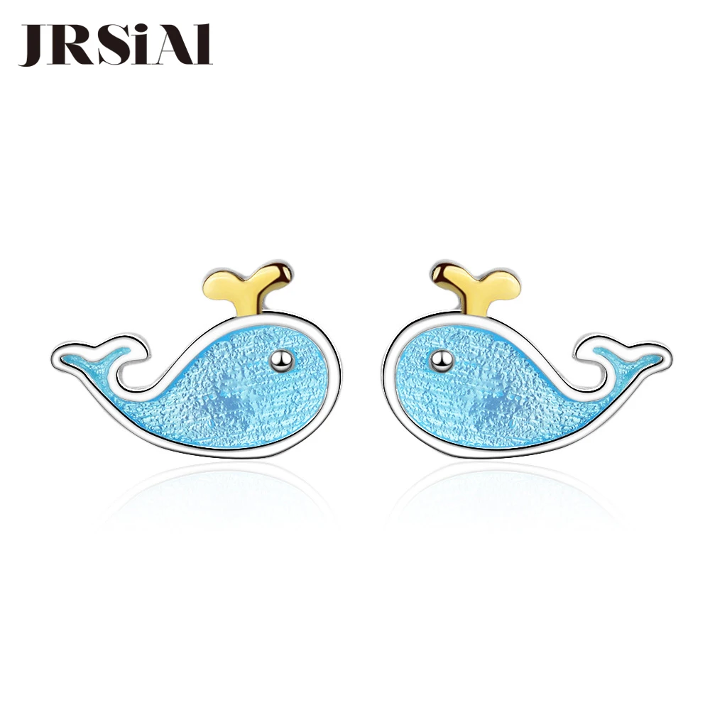 JRSIAL посеребренные модные ювелирные серьги женские серьги-гвоздики с маленькими