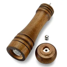Salt and Pepper Mill, Solid Wood Pepper Mill with Strong Adjustable Ceramic Grinder 5" 8" 10"- Kitchen Tools
