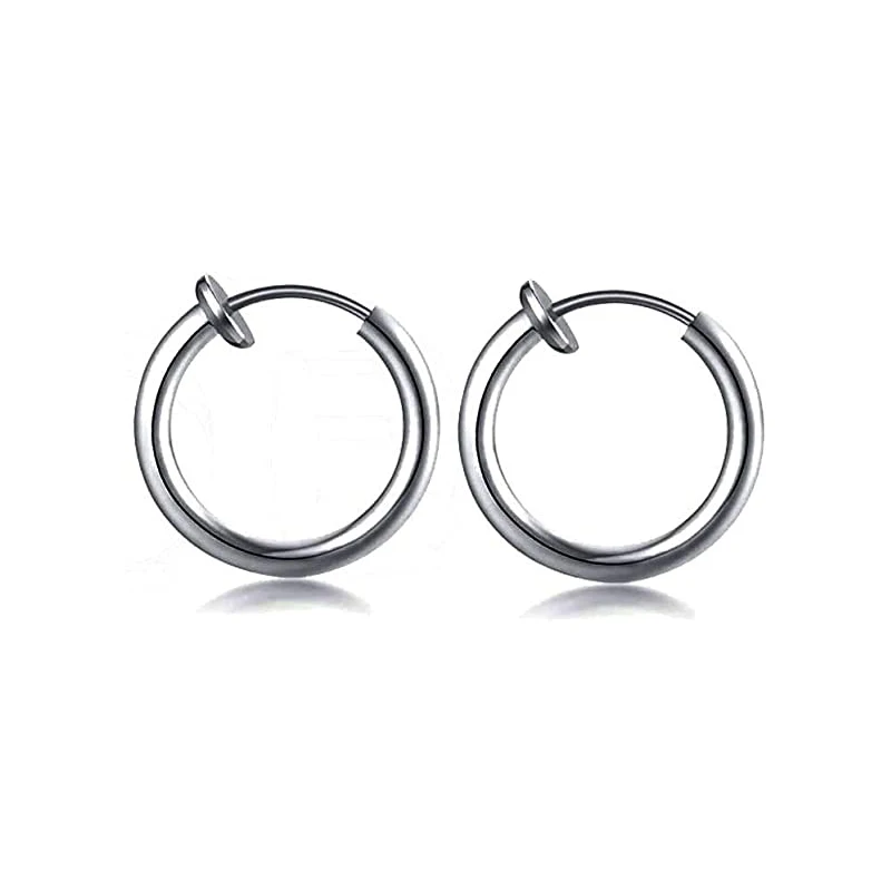 10 Pares Falsos Pendientes Magnéticos de Acero Inoxidable Aros Imán Hombre  Pendientes Clip Negro Plumas Pendiente CZ Mujer Pendientes Sin Agujero