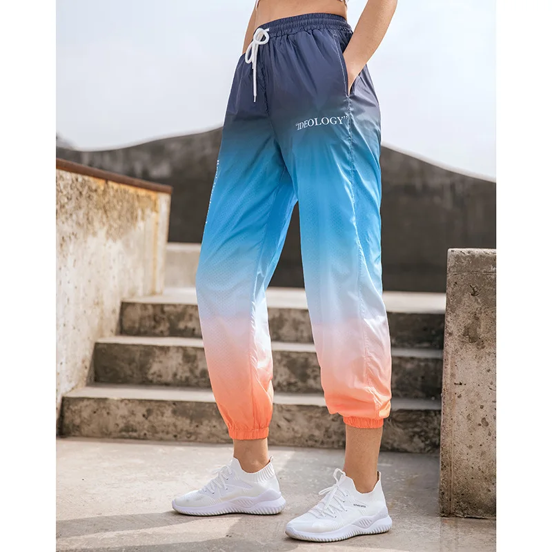 

Colorful Sweatpants Women High Waist Jogger Sweatpant With Pockets Draw String Hip Hop Sport Running Pants Ombre Yoga Leggins