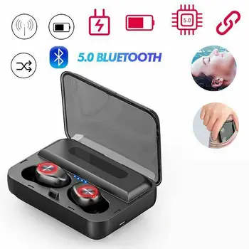 

HiMISS Mini TWS Bluetooth Earphone In-Ear Headset Stereo Portable Wireless Earbuds Headphones with Charging Box Waterproof