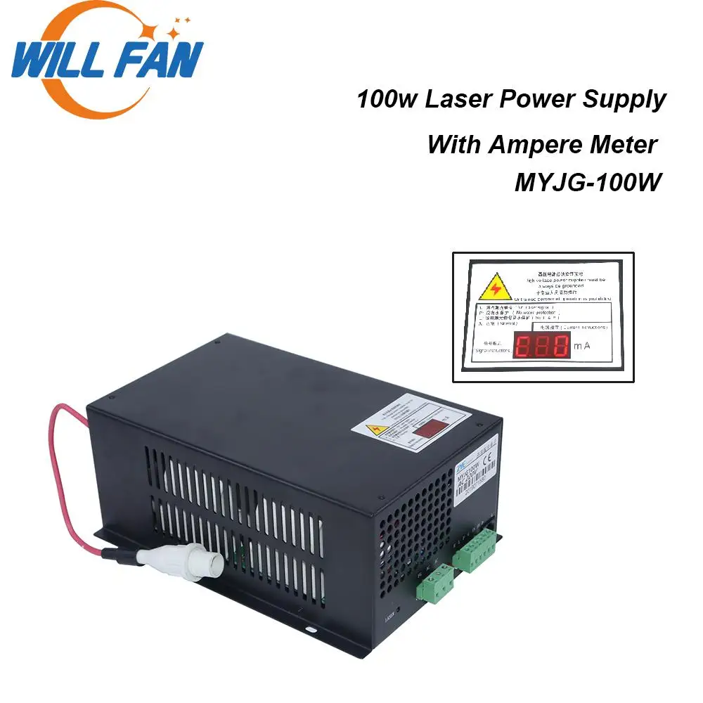 

Will Fan MYJG100W 100W Co2 Laser Power Supply With Ammeter For Laser Cutter Engraving Machine 100W Laser Power Box