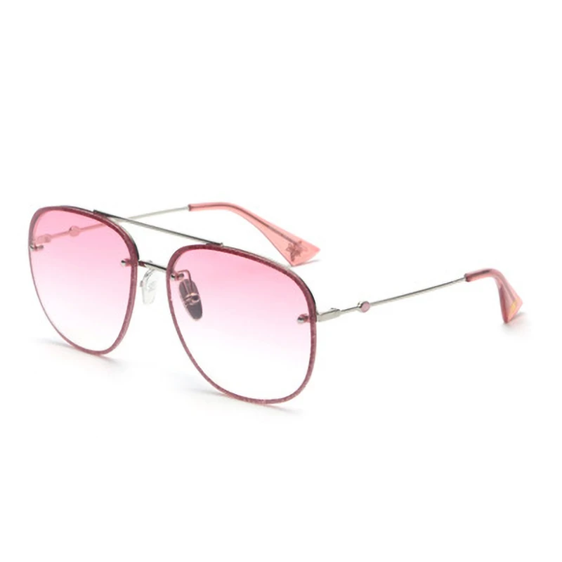 C7 Gradient Pink Винтажные Модные солнцезащитные очки без оправы, новинка, женские роскошные солнцезащитные очки с градиентными линзами, уникальный фирменный дизайн Oculos De Sol Feminino - Цвет линз: C7 Gradient Pink