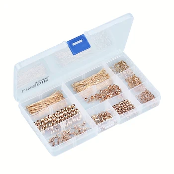 

490Pcs/Box Jewelry Findings Kit Box Settings Beaded Pins Clamping Buckle Hooks Set DIY Tool Fashion Charms Jewelry Making