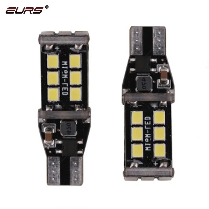 1 шт. W16W T15 Автомобильная светодиодсветильник лампа Canbus 2835 15SMD светодиодный сигнал