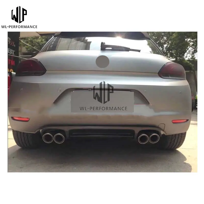 Scirocco углеродного волокна двусторонний четыре из заднего бампера Диффузор губы для Volkswagen Scirocco стандартный бампер 15-up автомобиля Стайлинг использования